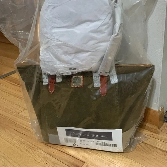 Dooney Bourke Olive Suede Maxine Tote **NEW** - Picture 7 of 7